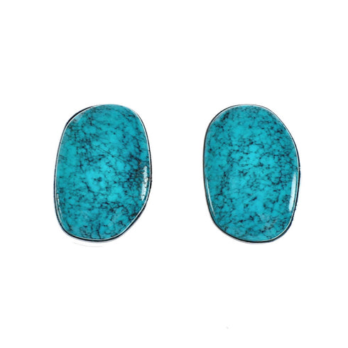 Native American Sterling Silver Turquoise Post Earrings AX129282