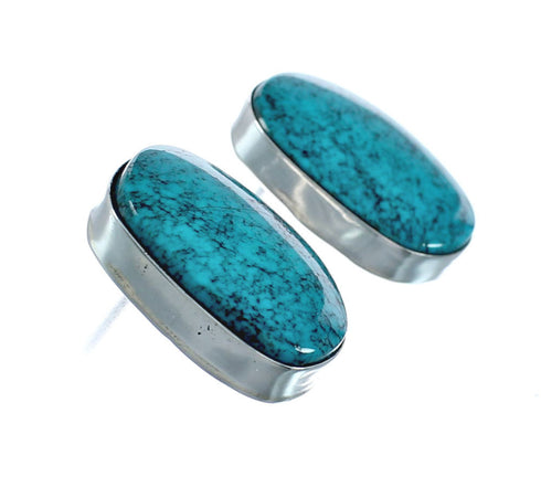 Native American Sterling Silver Turquoise Post Earrings AX129282
