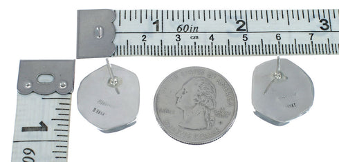 Native American Sterling Silver Turquoise Post Earrings AX129283