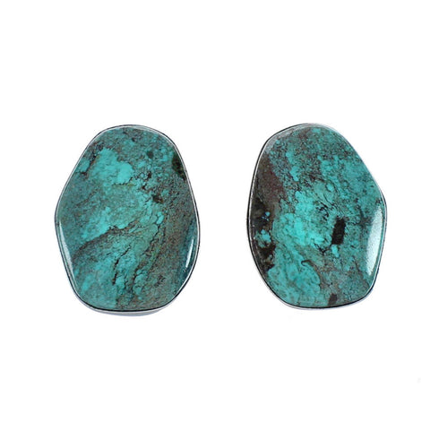 Native American Sterling Silver Turquoise Post Earrings AX129284