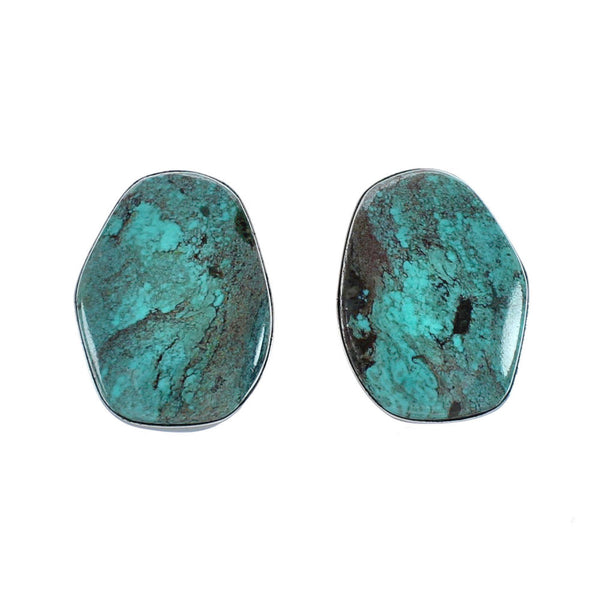 Native American Sterling Silver Turquoise Post Earrings AX129284