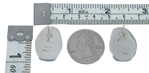 Native American Sterling Silver Turquoise Post Earrings AX129284