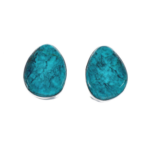 Native American Sterling Silver Turquoise Post Earrings AX129285