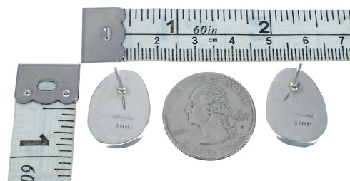 Native American Sterling Silver Turquoise Post Earrings AX129285