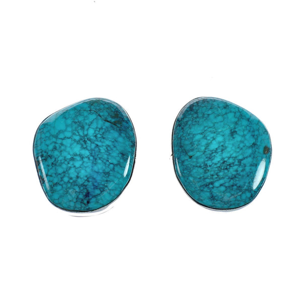 Native American Sterling Silver Turquoise Post Earrings AX129289