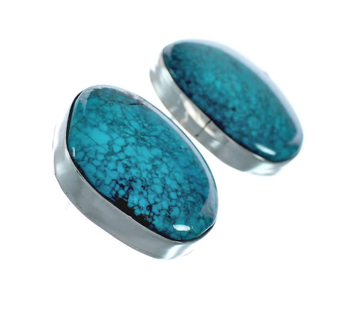 Native American Sterling Silver Turquoise Post Earrings AX129289