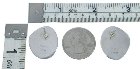 Native American Sterling Silver Turquoise Post Earrings AX129289