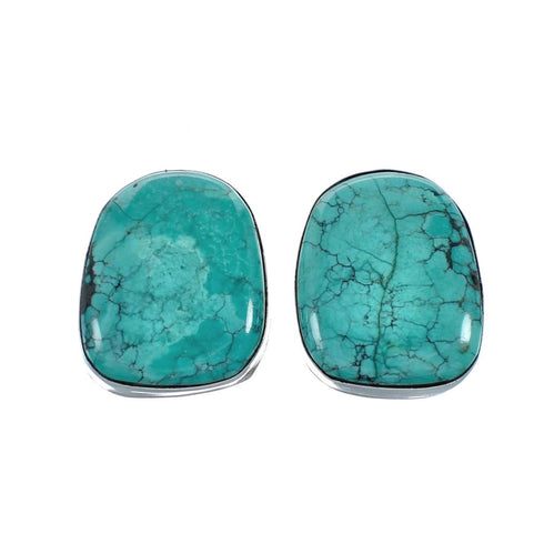 Native American Sterling Silver Turquoise Post Earrings AX129300