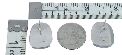 Native American Sterling Silver Turquoise Post Earrings AX129300