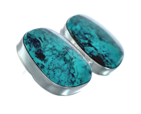 Native American Sterling Silver Turquoise Post Earrings AX129301