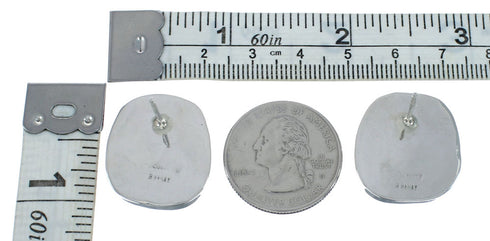 Native American Sterling Silver Turquoise Post Earrings AX129301