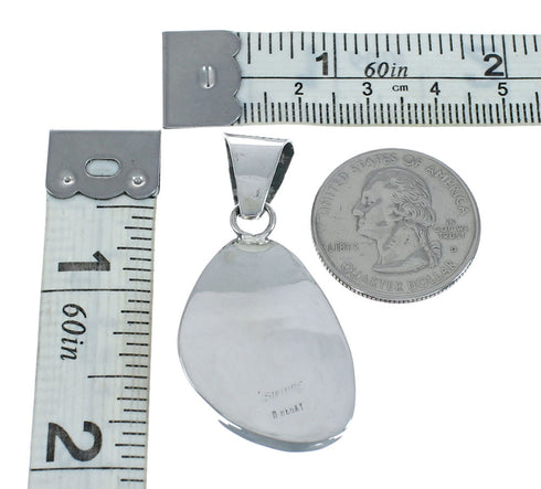 Native American Navajo Sterling Silver And Turquoise Pendant AX129306