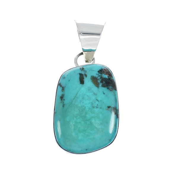 Native American Navajo Sterling Silver And Turquoise Pendant AX129307