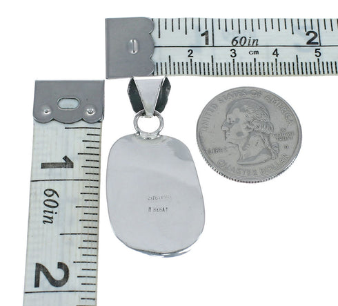 Native American Navajo Sterling Silver And Turquoise Pendant AX129307