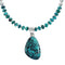 Native American Sterling Silver Turquoise Bead Necklace Pendant Set AX129327