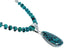 Native American Sterling Silver Turquoise Bead Necklace Pendant Set AX129327