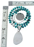 Native American Sterling Silver Turquoise Bead Necklace Pendant Set AX129327