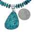 Native American Sterling Silver Turquoise Bead Necklace Pendant Set AX129328