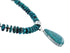 Native American Sterling Silver Turquoise Bead Necklace Pendant Set AX129328