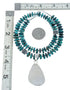 Native American Sterling Silver Turquoise Bead Necklace Pendant Set AX129328