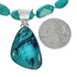 Native American Sterling Silver Turquoise Bead Necklace Pendant Set AX129329