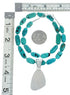 Native American Sterling Silver Turquoise Bead Necklace Pendant Set AX129329