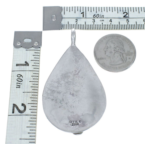 Native American Zuni Turquoise Sterling Silver Snake Pendant AX129373