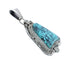Native American Navajo Genuine Sterling Silver And Turquoise Pendant AX129381