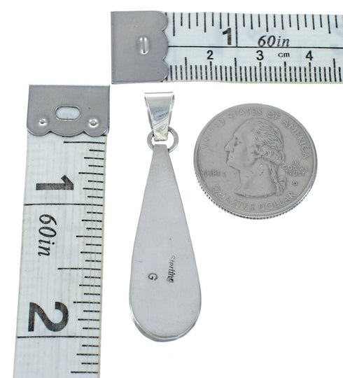 Native American Multicolor Inlay Sterling Silver Pendant AX129382