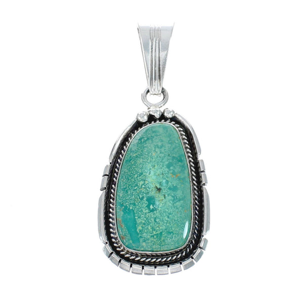 Turquoise Authentic Sterling Silver Navajo Pendant AX129392