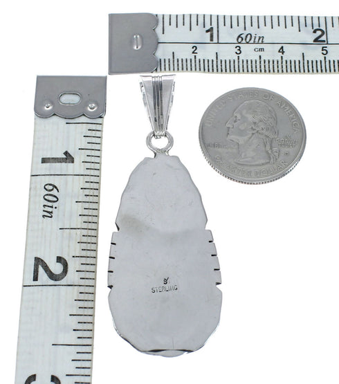 Turquoise Authentic Sterling Silver Navajo Pendant AX129406