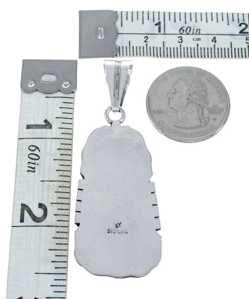 Turquoise Authentic Sterling Silver Navajo Pendant AX129408