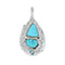 Native American Zuni Turquoise Sterling Silver Snake Pendant AX129425