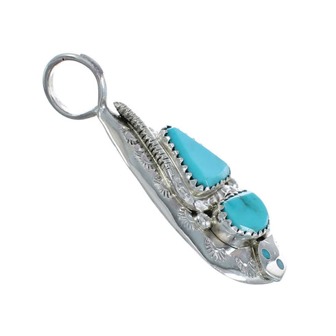 Native American Zuni Turquoise Sterling Silver Snake Pendant AX129425