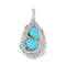 Native American Zuni Turquoise Sterling Silver Snake Pendant AX129426