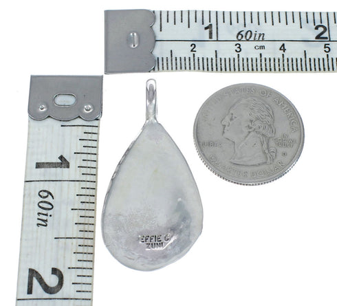 Native American Zuni Turquoise Sterling Silver Snake Pendant AX129426