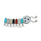 Native American Zuni Multicolor Genuine Sterling Silver Caterpillar Pin AX129440