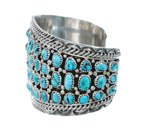 Sterling Silver Turquoise American Indian Cuff Bracelet AX129443