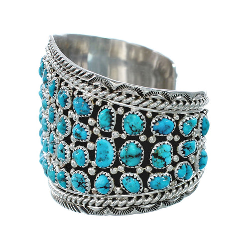 Sterling Silver Turquoise American Indian Cuff Bracelet AX129444