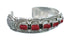 Native American Navajo Coral Sterling Silver Cuff Bracelet AX129453