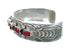 Native American Navajo Coral Sterling Silver Cuff Bracelet AX129453