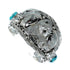 Navajo Sterling Silver Turquoise Bear Leaf Cuff Bracelet AX129459