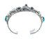 Navajo Sterling Silver Turquoise Bear Leaf Cuff Bracelet AX129459