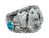 Navajo Sterling Silver Turquoise Bear Leaf Cuff Bracelet AX129461