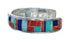 Native American Multicolor Inlay Sterling Silver Cuff Bracelet AX129465