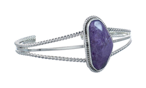 Navajo Charoite And Sterling Silver Cuff Bracelet AX129467