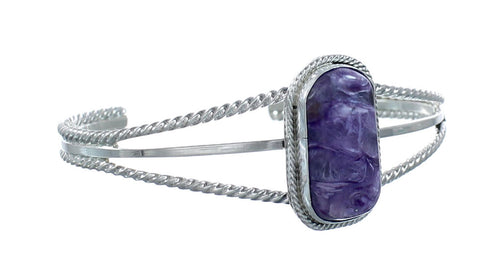 Navajo Charoite And Sterling Silver Cuff Bracelet AX129470