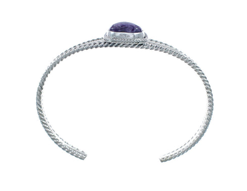 Navajo Charoite And Sterling Silver Cuff Bracelet AX129470