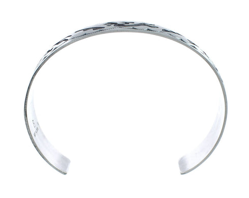 Native American Navajo Sterling Silver Kokopelli Cuff Bracelet AX129473