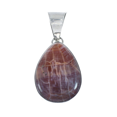 Native American Navajo Sterling Silver And Jasper Pendant JX129842